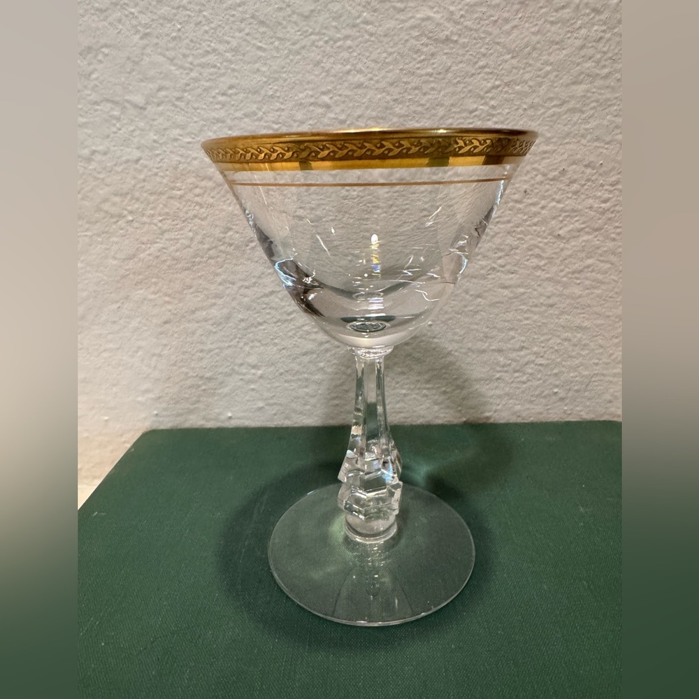 Vintage Tiffin-Franciscan Gold Encrusted Laurel Sherry Glasses